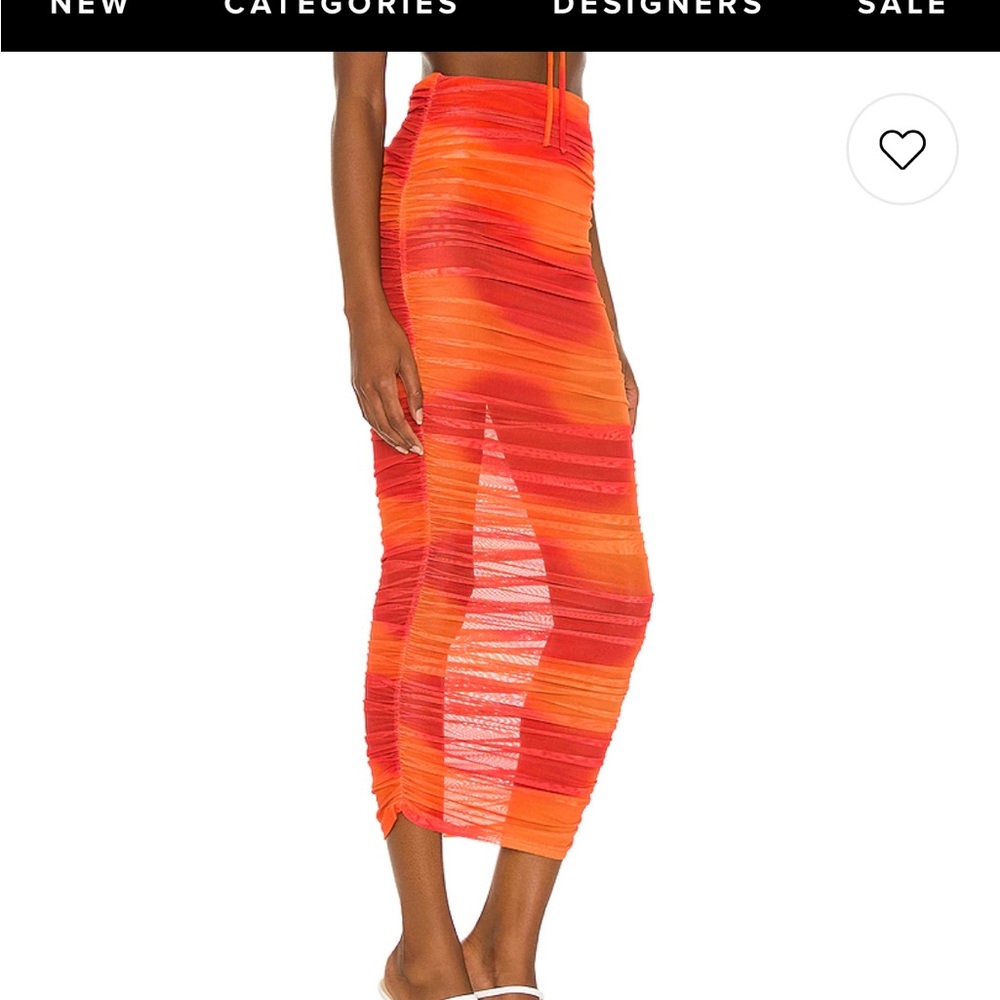 Camila Coelho Kelly Maxi Skirt in Orange Tie Dye